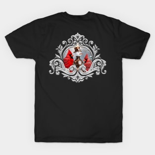 Wonderful Steampunk Snowman with birds T-Shirt